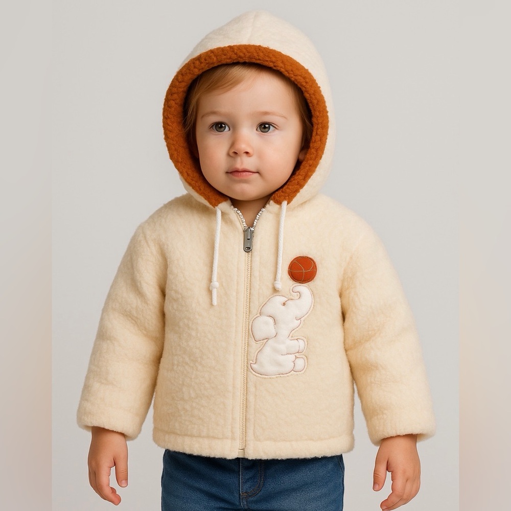 Vintage JCPenney Toddletime Sherpa Jacket Size 1.5 Elephant Patch(C36)✨✨